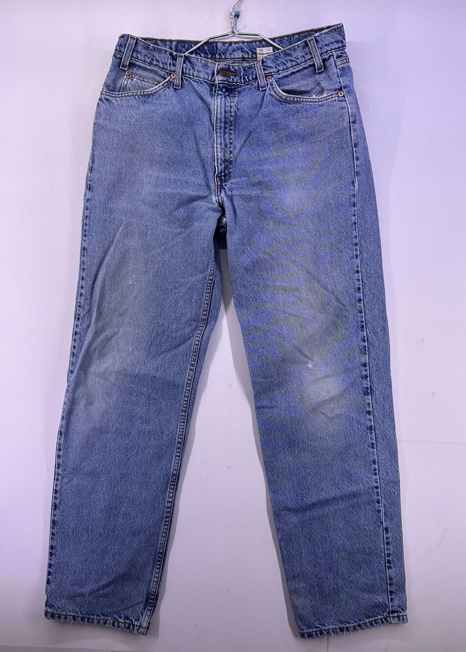 Vint Levi’s 550 Rare Orange Tab Light Blue Jeans Size 36/34